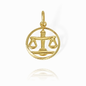 Złoty Diamentowany Wisiorek Znak Zodiaku Waga - Pr. 585