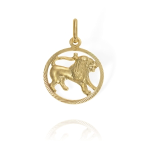 Złoty Diamentowany Wisiorek Znak Zodiaku Lew - Pr. 585  