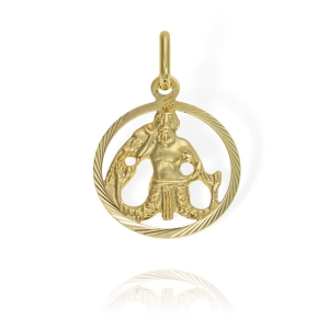 Złoty Diamentowany Wisiorek Znak Zodiaku Wodnik - Pr. 585