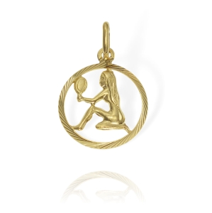 Złoty Diamentowany Wisiorek Znak Zodiaku Panna - Pr. 585 