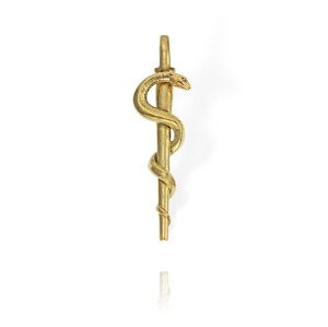  Złoty Wisiorek Laska Eskulapa Symbol Medycyny Wąż - Pr. 585