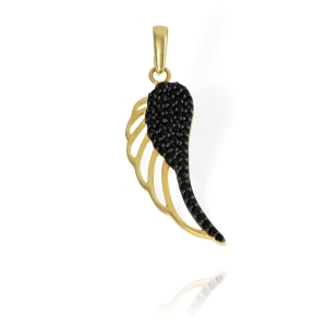 Złoty Ażurowy Wisiorek Skrzydło z Cyrkoniami - Próba 585 