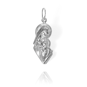 Srebrny Oksydowany Medalik Matka Boska z Dzieciątkiem