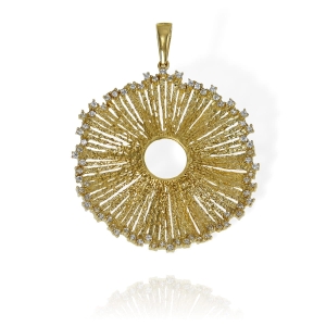 Złoty Efektowny Wisior Wisiorek z Cyrkoniami - Pr. 585