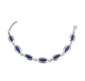 Piękna Srebrna Bransoletka z Nocą Kairu Jasny Granat