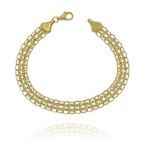 Modna Złota Diamentowana Bransoletka Bismarck - Próba 585 