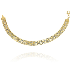 Modna Złota Diamentowana Bransoletka Bismarck - Próba 585