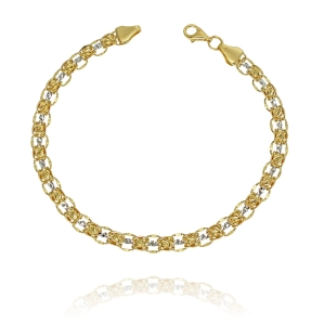 Modna Złota Diamentowana Bransoletka Bismarck - Próba 585