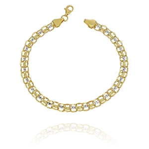 Modna Złota Diamentowana Bransoletka Bismarck - Próba 585