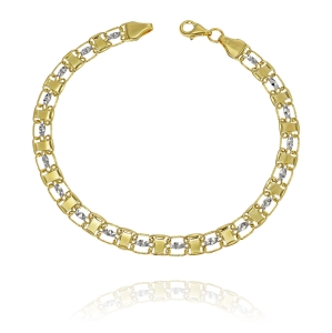 Modna Złota Diamentowana Bransoletka Bismarck - Próba 585