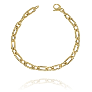 Piękna Złota Fantazyjna Bransoletka - pr. 585 