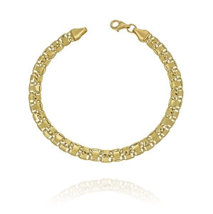 Piękna Złota Diamentowana Bransoletka - pr. 585