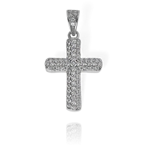 Piękny Srebrny Krzyżyk z Cyrkoniami