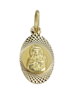Piękny Złoty Medalik z Wizerunkiem Matki Boskiej Częstochowskiej !