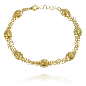 Piękna Złota Diamentowana Bransoletka - pr. 585