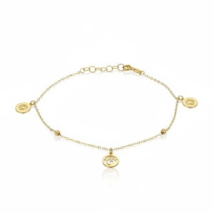 Piękna Złota Bransoletka Koła Ażurowy Wzór