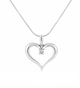 Piękne Srebrne Serce z Cyrkonią 