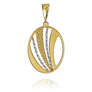 Złoty Fantazyjny Delikatny Diamentowany Wisiorek - Pr. 585