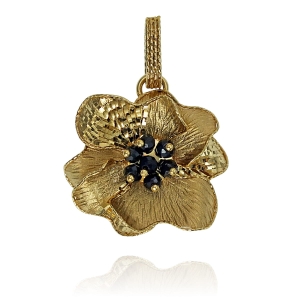 Złoty Diamentowany Wisiorek Kwiatek Kwiat - Pr. 585 