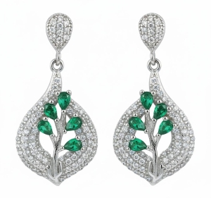 Srebrne Rodowane Kolczyki z Cyrkoniami ! 