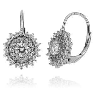 Srebrne Rodowane Kolczyki z Cyrkoniami !