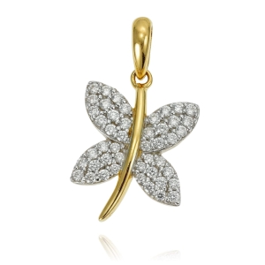 Złoty Wisiorek Motylek z Cyrkoniami -  Pr. 585 