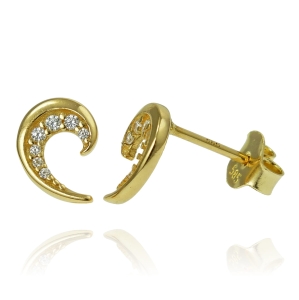 Piękne Złote Kolczyki z Cyrkoniami !