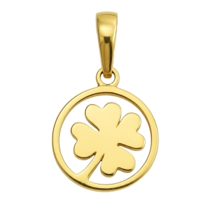 Piękny Złoty Wisiorek Czterolistna Koniczyna - Pr. 585 