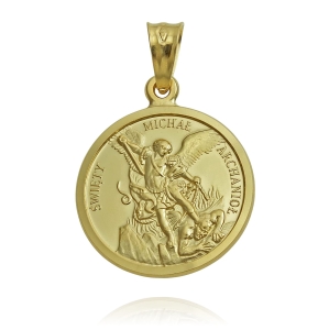 Piękny Złoty Wisiorek Medalik Święty Michał Archanioł - Pr. 585 
