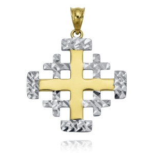 Złoty Krzyż Jerozolimski z Diamentowanym Białym Złotem