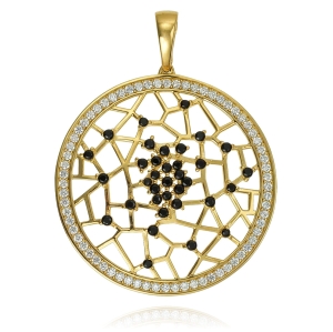 Złoty Ażurowy Wisiorek z Cyrkoniami - Pr. 585 