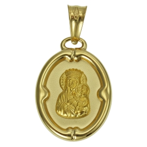 Złoty Medalik Matka Boska Częstochowska 