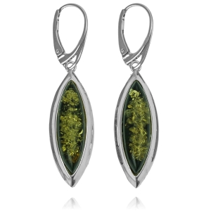 Srebrne Piękne Kolczyki z Bursztynem ! 