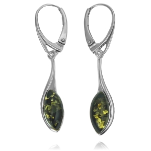 Srebrne Piękne Kolczyki z Bursztynem !  