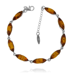 Srebrna Bransoletka z Bursztynami ! 