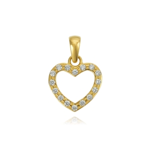 Mały Złoty Wisiorek Serce z Cyrkoniami - Pr. 585
