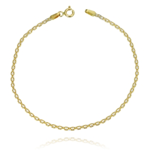 Złota Dwukolorowa Ażurowa Bransoletka