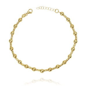 Złota Diamentowana Bransoletka z Kulkami Kuleczkami