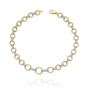 Piękna Złota Bransoletka z Cyrkoniami 