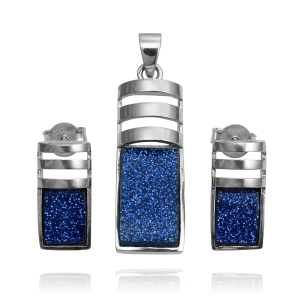 Piękny Srebrny Komplet z Nocą Kairu