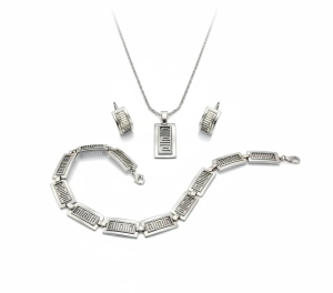 Piękny Srebrny Komplet Grecki Wzór - Nowość !!!