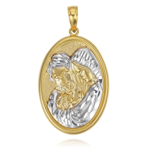 Złoty Diamentowany Medalik z wizerunkiem Świętej Rodziny - pr. 585