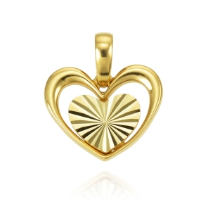 Złoty Diamentowany WIsiorek Serce Serduszko
