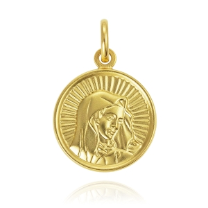 Złoty Diamentowany Medalik Matka Boska