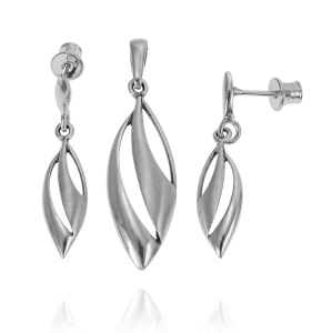 Srebrny Rodowany Komplet 