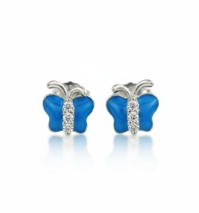 Piękne Srebrne Kolczyki Rodowane Motylki,Motyle  !!!