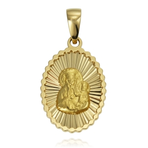 Złoty Diamentowany Medalik Matka Boska Częstochowska 
