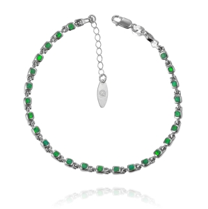 Srebrna Rodowana Bransoletka z Opalem 