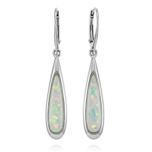 Piękne Srebrne Kolczyki z Opalem