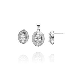 Srebrny Komplet z Cyrkoniami